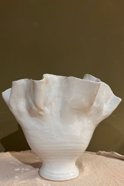 Ruffled Vase 2 / White Glaze