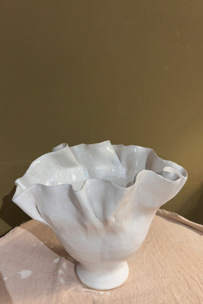Ruffled Vase 2 / White Glaze